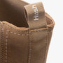 Hush Puppies ADELINE Womens Boots Sand detail view of the pull tab, highlighting the suede upper and stitching.