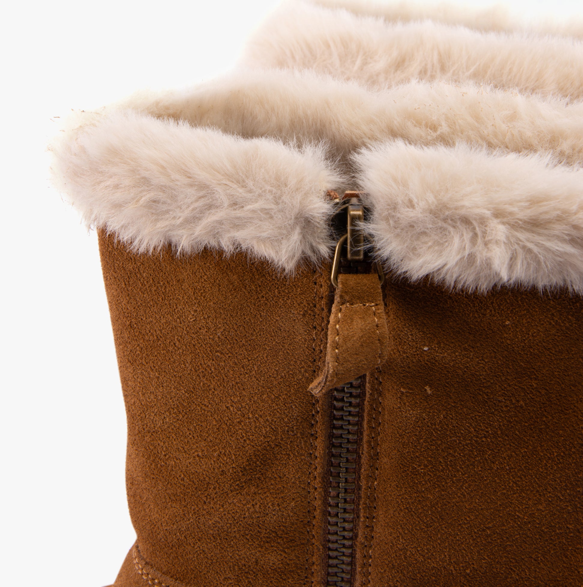 Hush Puppies MARY Womens Boots Tan detail view of zipper and soft lining