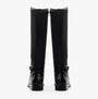 Hush Puppies VICTORIA Womens Boots Black back view showcasing knee-high leather design with block heel.