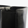 Detail view of Hush Puppies VICTORIA Womens Boots Black showing leather upper and elastic side panels.