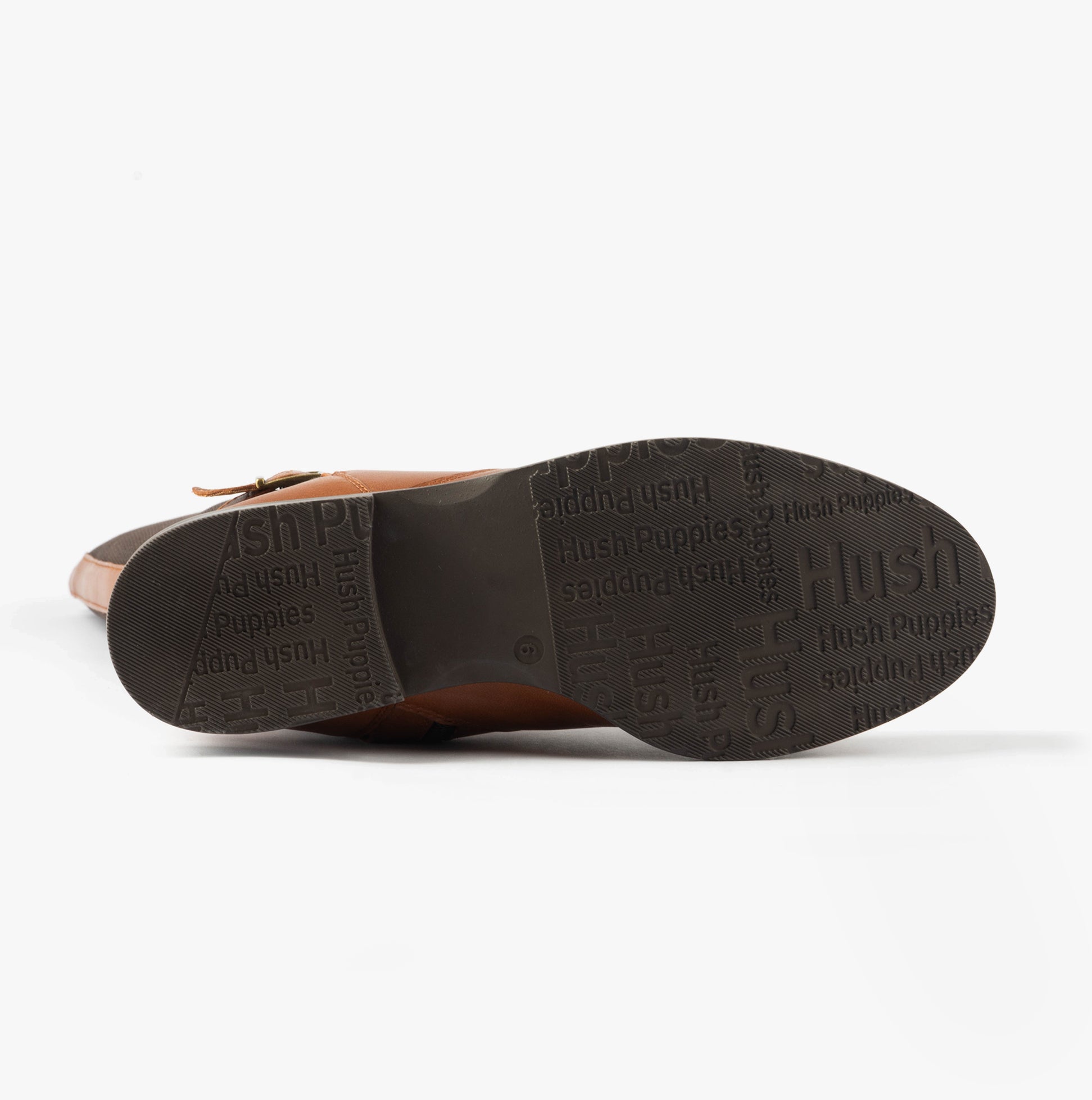 Bottom view of Hush Puppies VICTORIA Womens Boots Tan, showing the textured sole and branding.