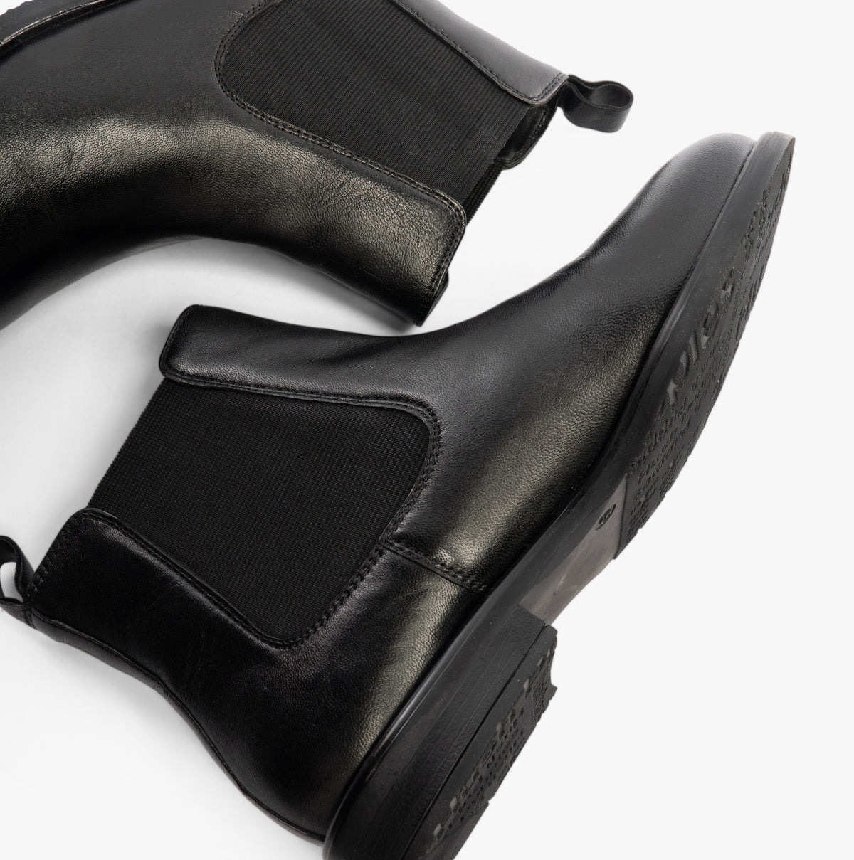 Hush Puppies VIOLA Womens Boots Black side view showing leather and fabric details