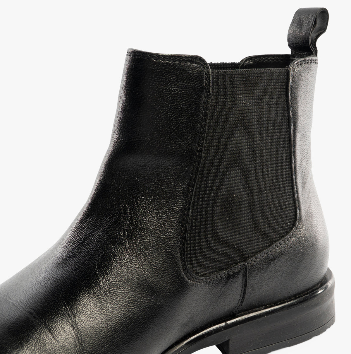 Hush Puppies VIOLA Womens Boots Black side view showing pull-on design and leather upper