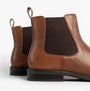 Hush Puppies VIOLA Womens Boots Tan rear view showcasing leather upper and elastic side panels.