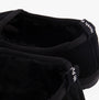 Hush Puppies CHARLES Mens Slippers Black detail view of soft faux fur lining and suede upper.
