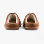 Hush Puppies CONRAD Mens Slippers Tan rear view showing soft faux fur lining and suede exterior.