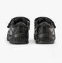 Hush Puppies TROY Boys School Shoes Black rear view showing touch fasten design and low-top style.