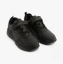 Hush Puppies MARLING BUNGEE LACE Unisex Trainers Black, side view, showcasing stylish black design and lace-up closure.