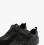 Hush Puppies MARLING BUNGEE LACE Unisex Trainers Black side view showing lace-up design and comfortable upper material.