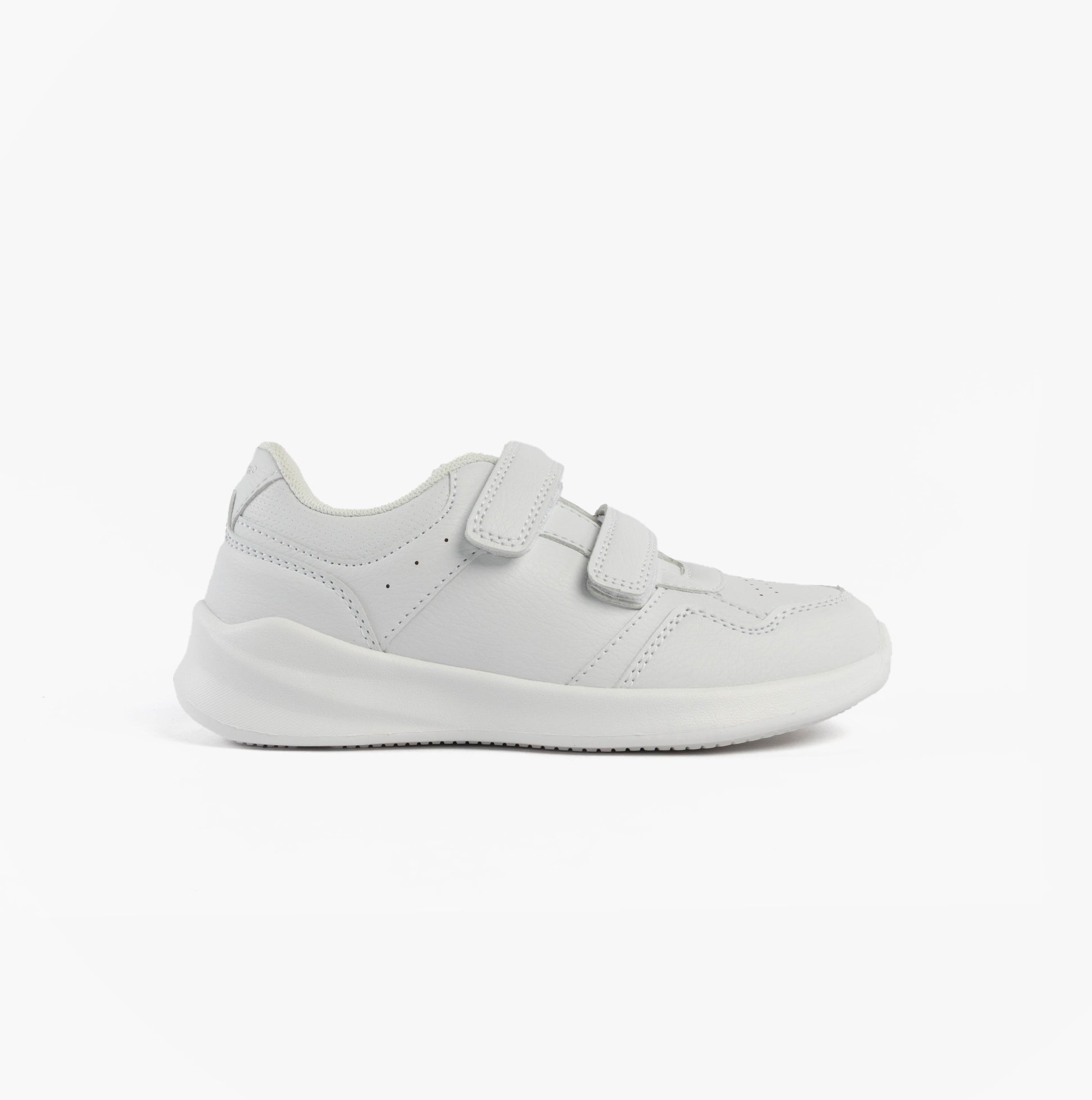 Hush Puppies MARLING EASY Unisex Trainers White side view showing leather upper and touch fasten closure.