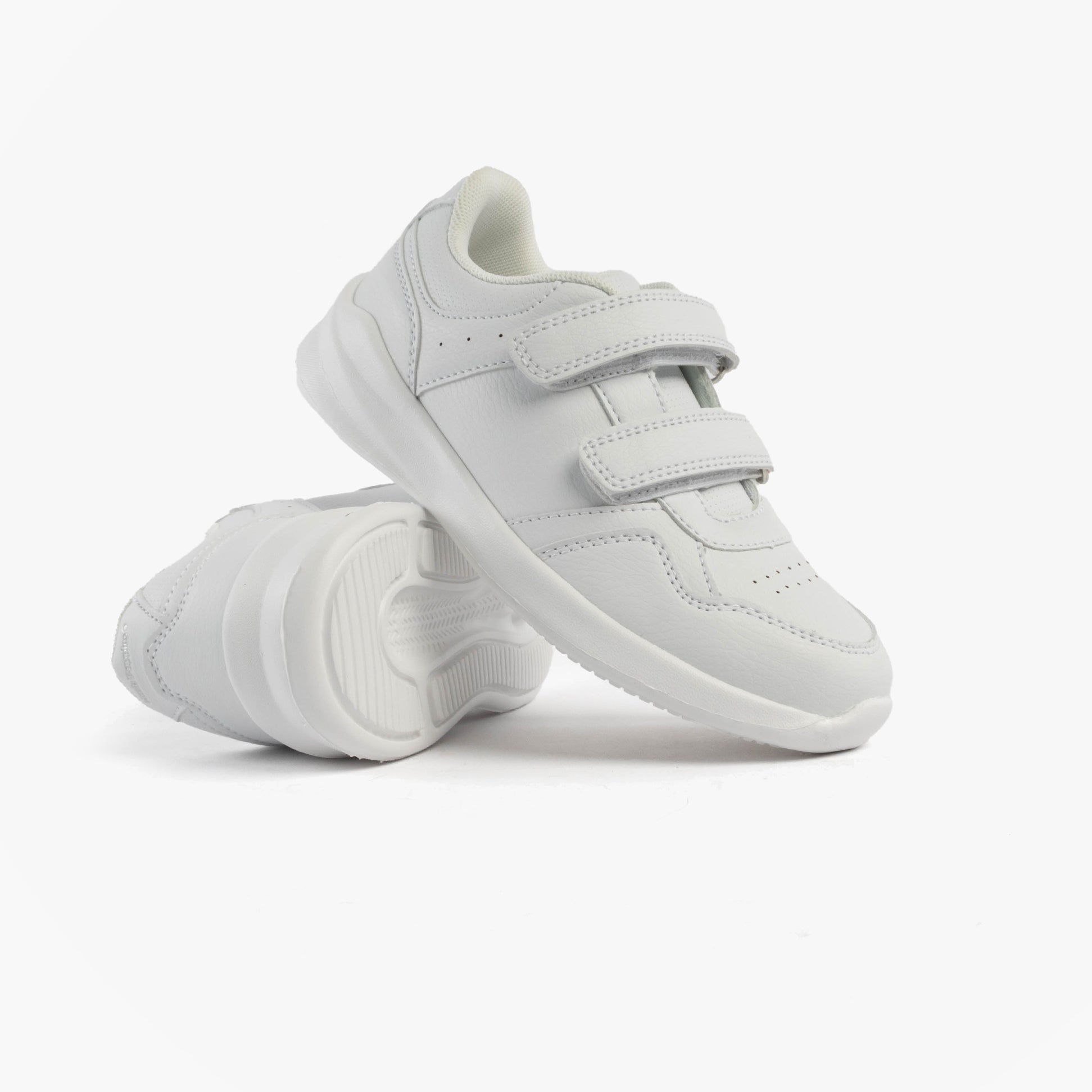 Hush Puppies MARLING EASY Unisex Trainers White side view showing touch fasten straps and round toe design.