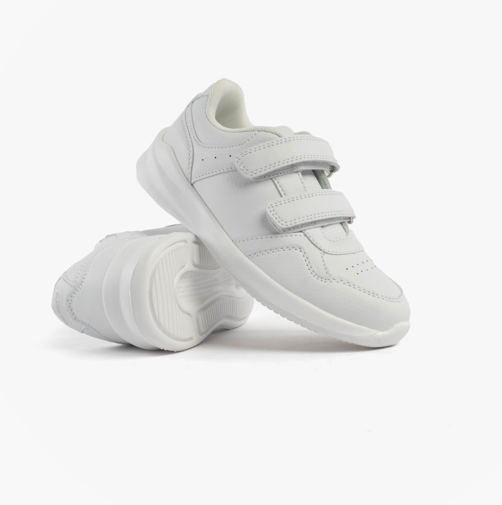 Hush Puppies MARLING EASY Unisex Trainers White side view showing touch fasten straps and round toe design.
