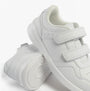Hush Puppies MARLING EASY Unisex Trainers White side view showcasing touch fasten straps and leather upper.
