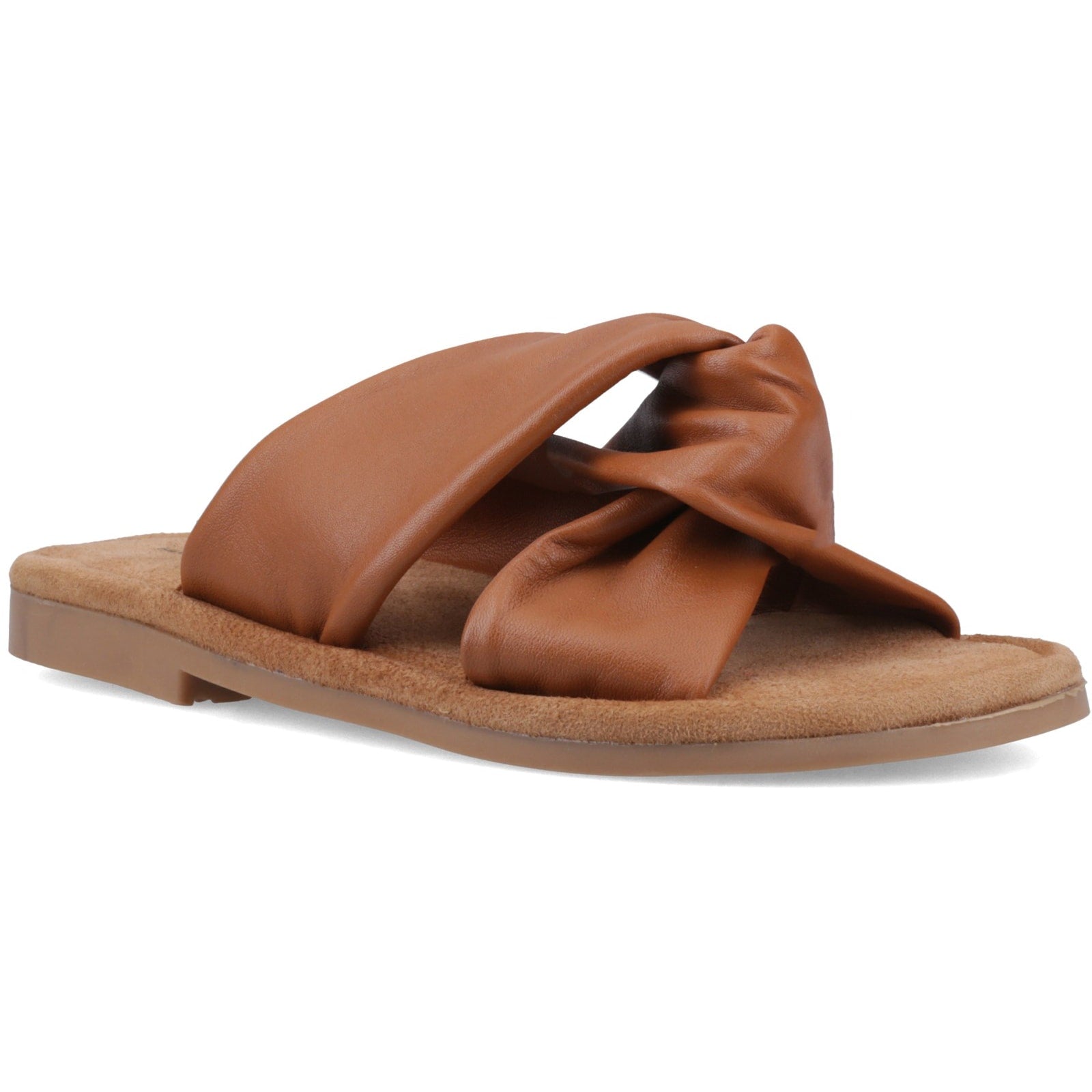 Hush Puppies AMY WIDE FIT Womens Cross Strap Sandals Tan