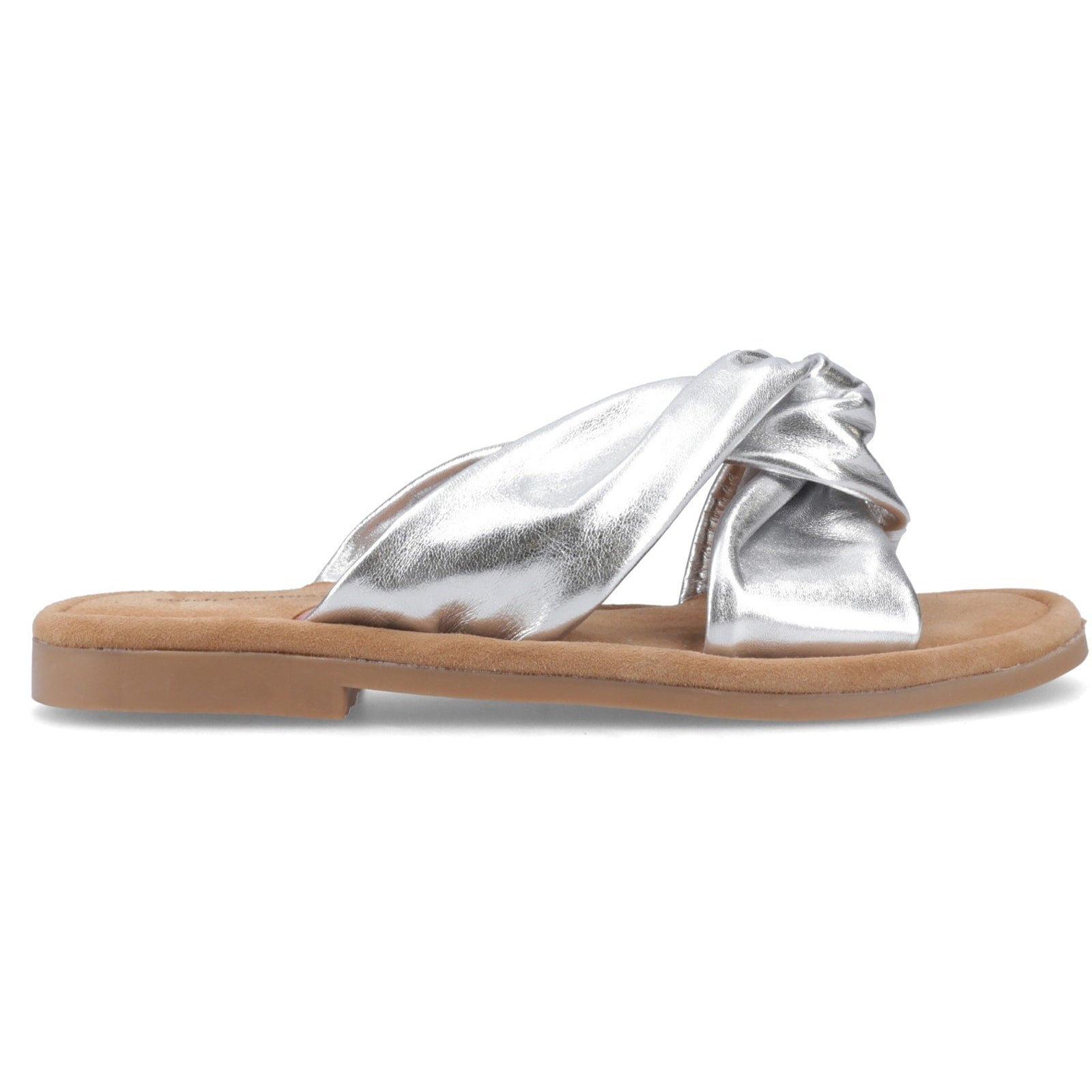 Hush Puppies AMY WIDE FIT Womens Cross Strap Sandals Silver