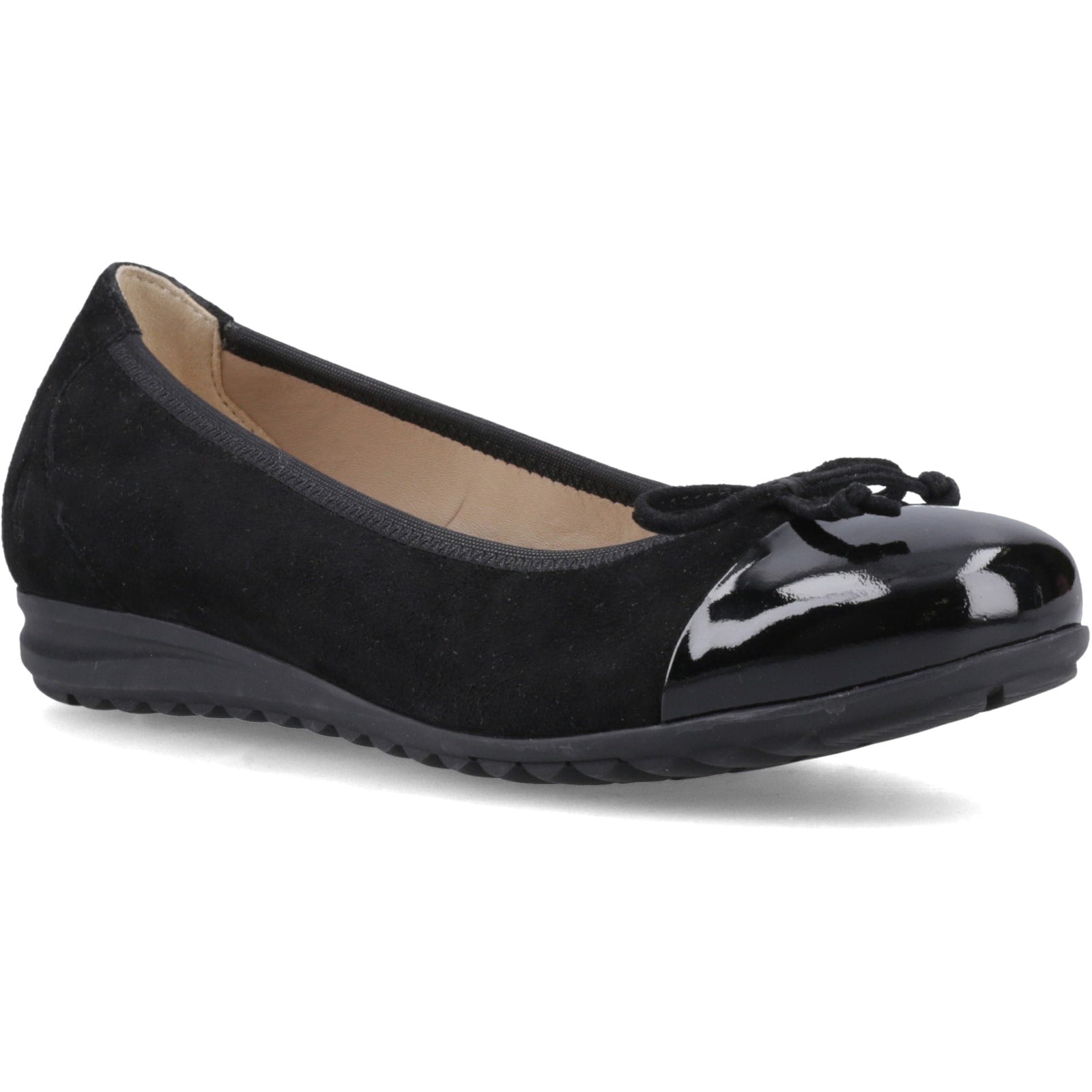 Hush Puppies LAURIE TOE CAP BALLERINA Womens Ballerina Shoes Black