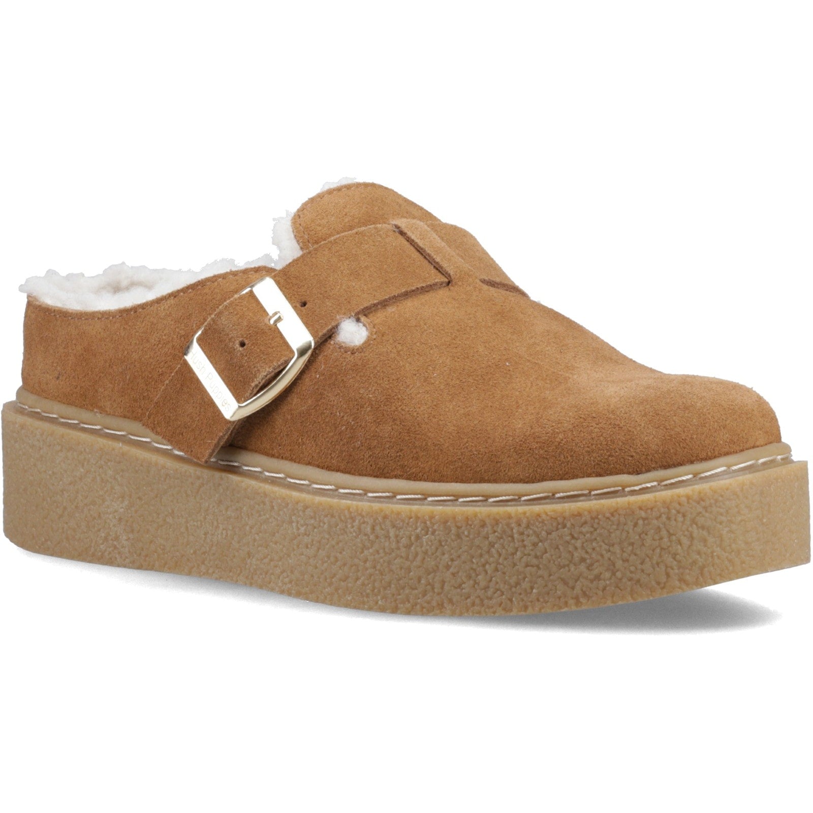 Hush Puppies BLANCHE FUR Womens Mules Slippers Tan