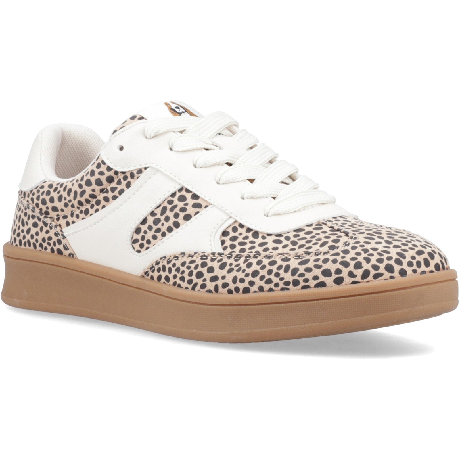 Hush Puppies MAURA TEXTILE Womens Casual Trainers Leopard Tan