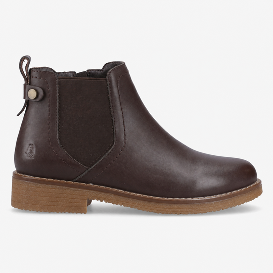 Hush Puppies Maddy Leather Boot Womens Ankle Boots Chocolate