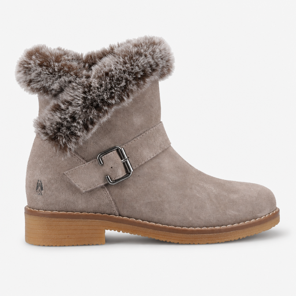 Hush Puppies Hannah Wide Fit Boot Womens Ankle Boots Taupe