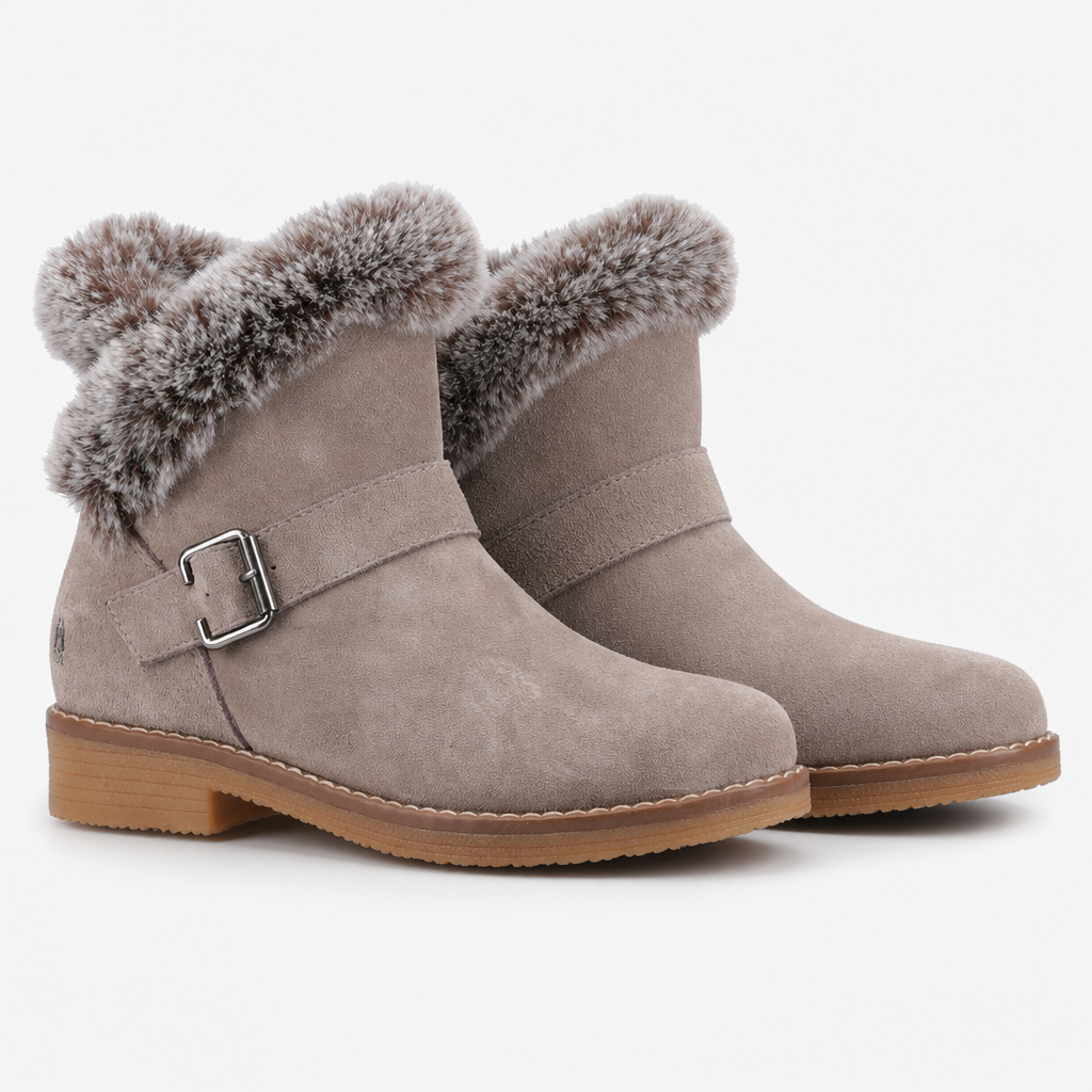 Hush Puppies Hannah Wide Fit Boot Womens Ankle Boots Taupe