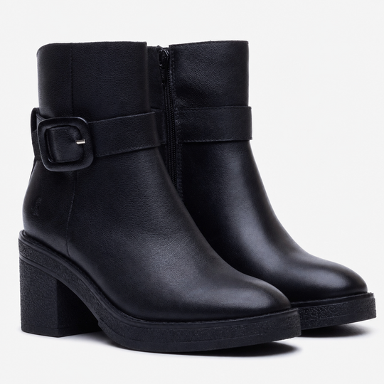 Hush Puppies Fearne Leather Boot Womens Ankle Boots Black