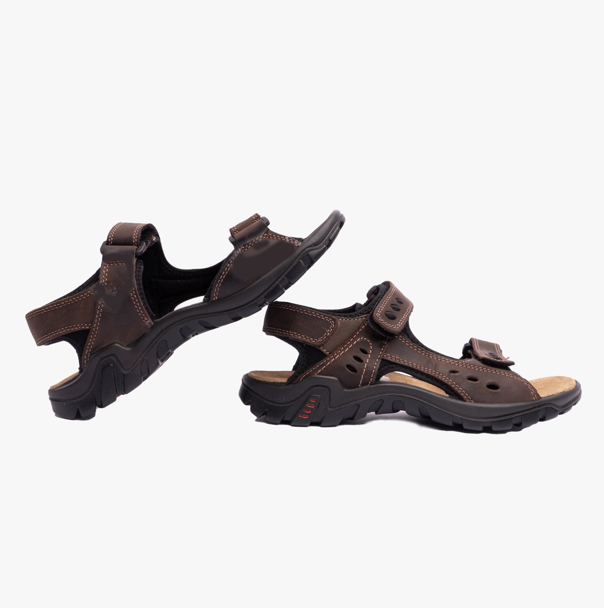 IMAC LUCAS Mens Ankle Strap Sandals Brown