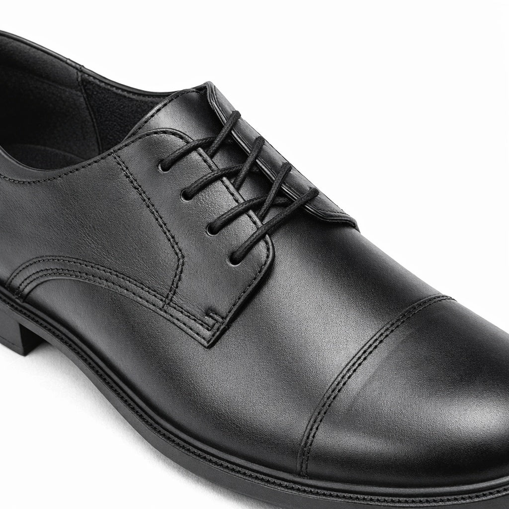 IMAC TRISTAN Mens Leather Capped Derby Brouges Black