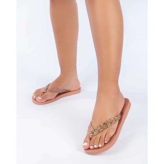 Ipanema GLAM SPECIAL Womens Flip Flops Rose Gold Crystal