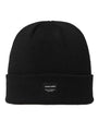 Jack & Jones DNA Mens Beanie Black, front view of black cotton beanie, stylish and comfortable hat.