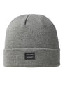 Jack & Jones DNA Mens Beanie Grey Melange front view, soft cotton material, stylish and comfortable hat.
