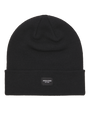 Jack & Jones DNA Mens Hat & Scarf Black front view showing a classic black beanie with logo detail.