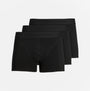Jack & Jones WAISTBAND 3 Pack Trunks Mens Black front view showing three black trunks with elasticated waistbands