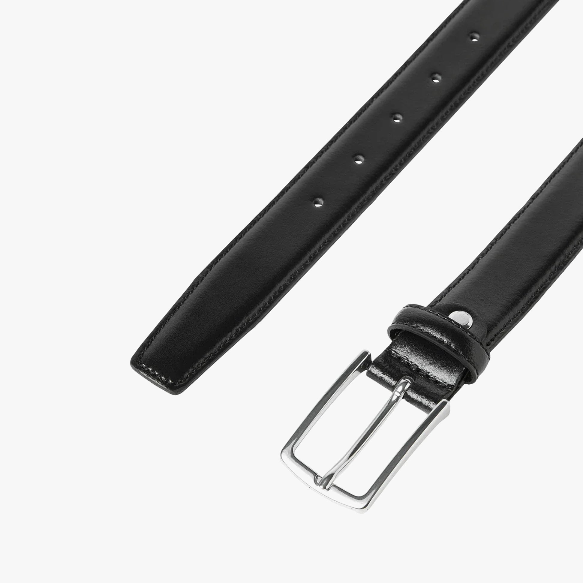 Jack & Jones CHRISTOPHER Mens Belt Black, close-up view of buckle and strap detailing.