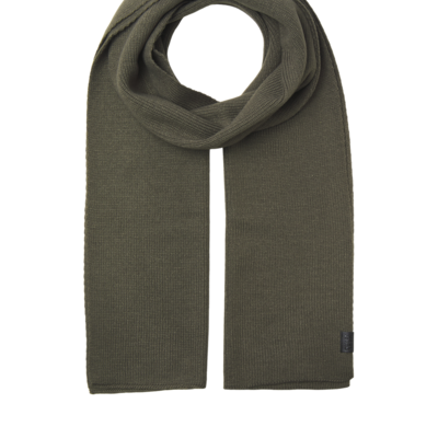 Jack & Jones JOLLY KNIT Mens Scarf & Beanie Giftset Sea Turtle front view of green scarf