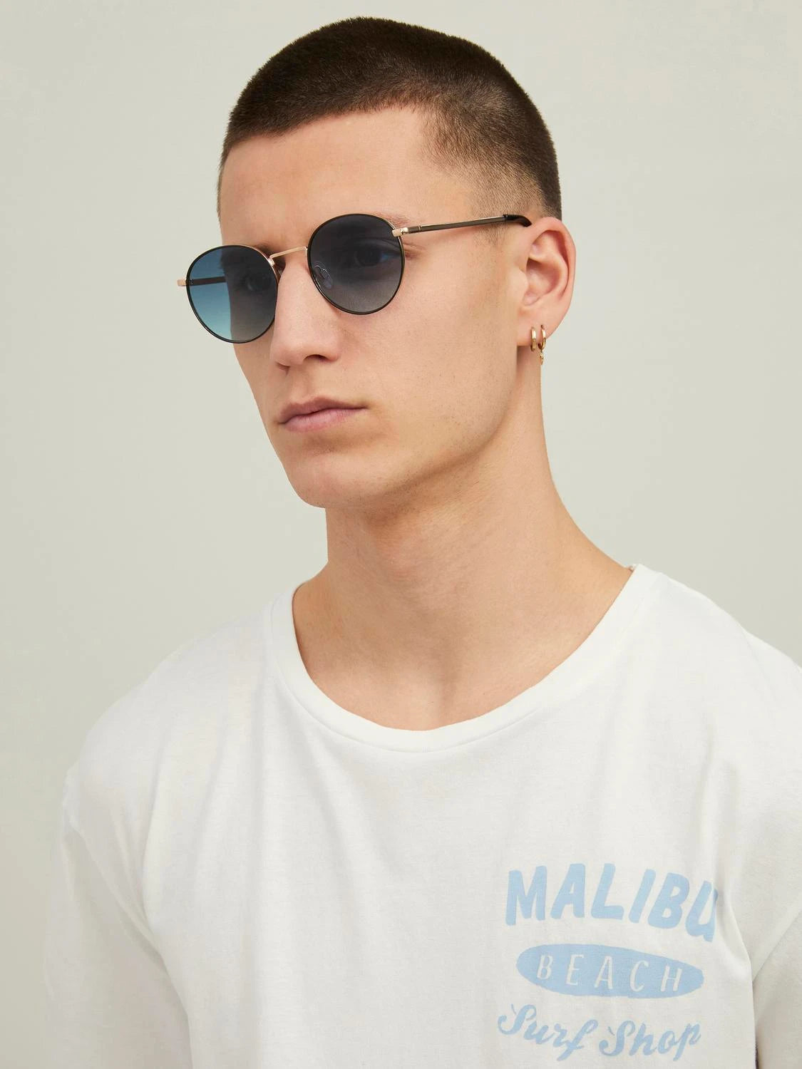 Jack & Jones RYDER Mens Sunglasses Gold Colour