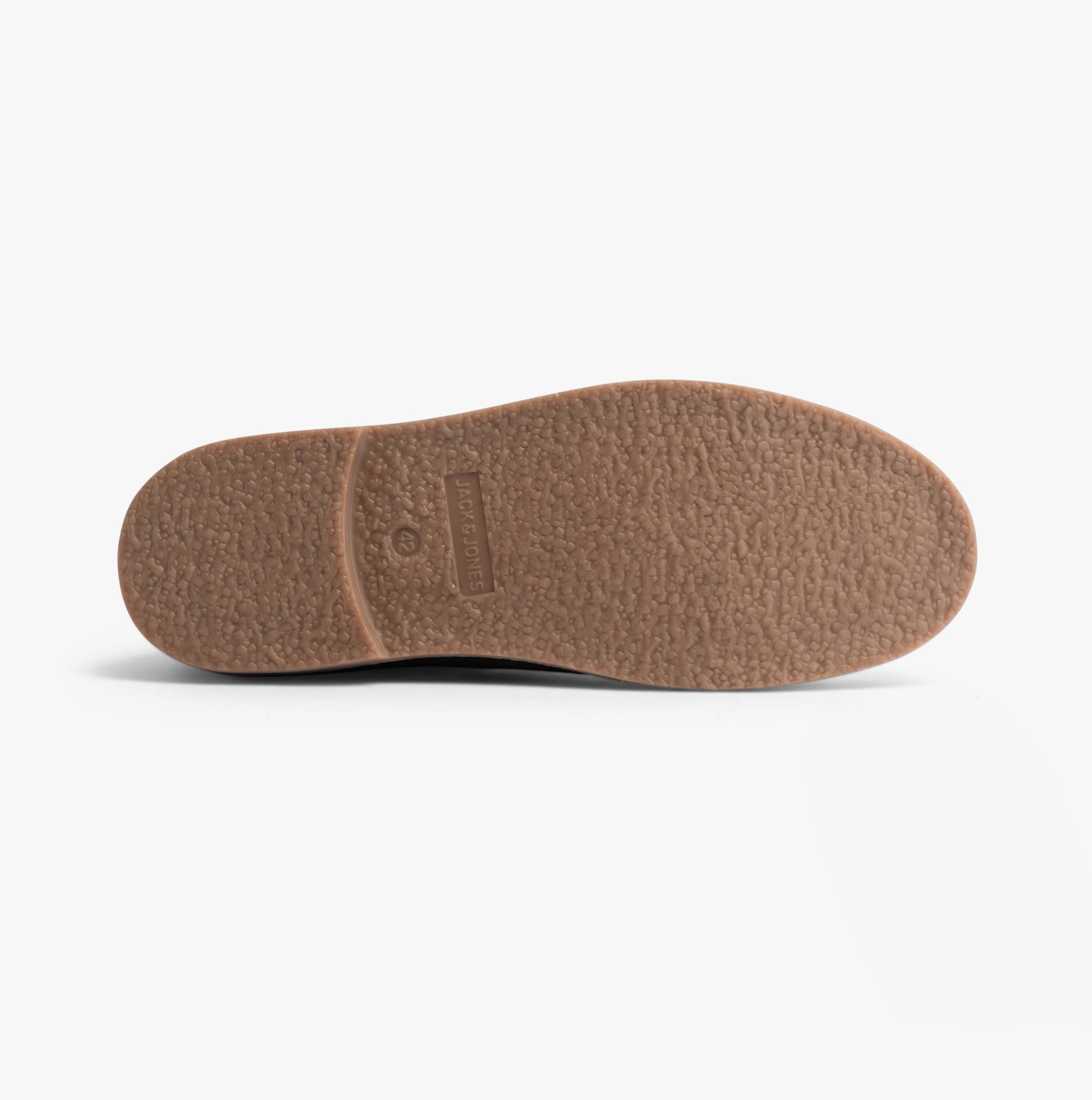 Jack & Jones BRAVO SUEDE Mens Chelsea Boots Pirate Black bottom view showing rubber sole texture and design.