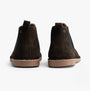 Jack & Jones BRAVO SUEDE Mens Chelsea Boots Pirate Black rear view showcasing suede material and elasticated side panels.