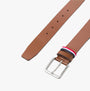 Jack & Jones ESPO Mens Belt Cognac side view showing adjustable strap and buckle details.