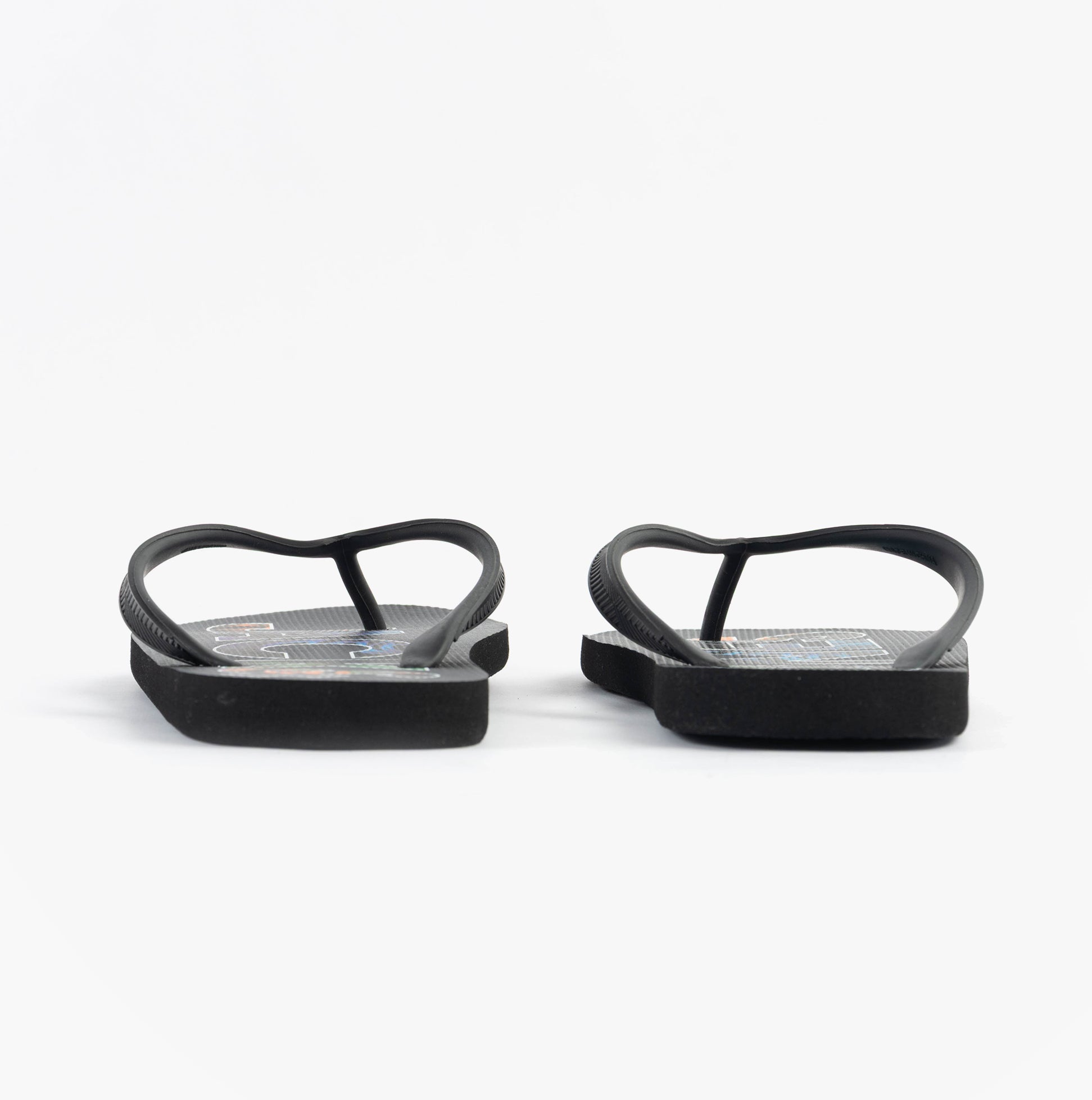 Jack & Jones LOGO PALM PRINT Mens Flip-Flops Anthracite rear view showcasing sleek design and palm print detail.