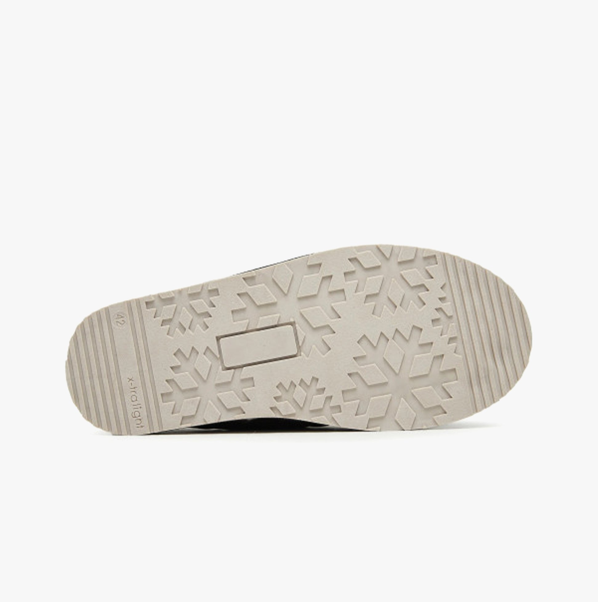 Jack & Jones PUFF MULE Mens Mule Slippers Black sole view with snowflake pattern