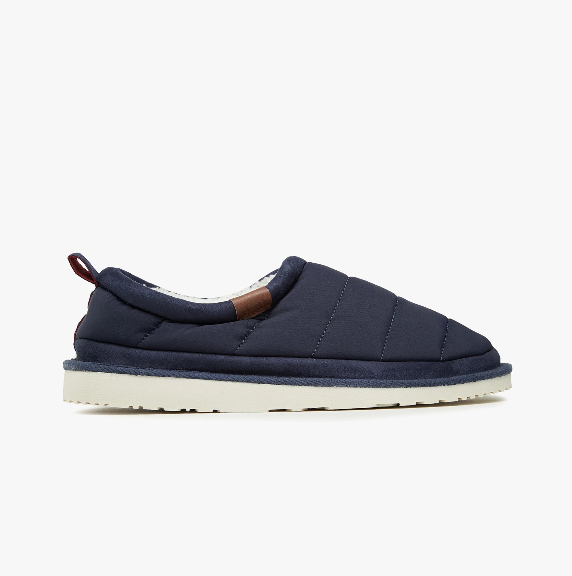 Jack & Jones PUFF MULE Mens Mule Sandals Navy Blazer side view showing quilted upper and slip-on design.