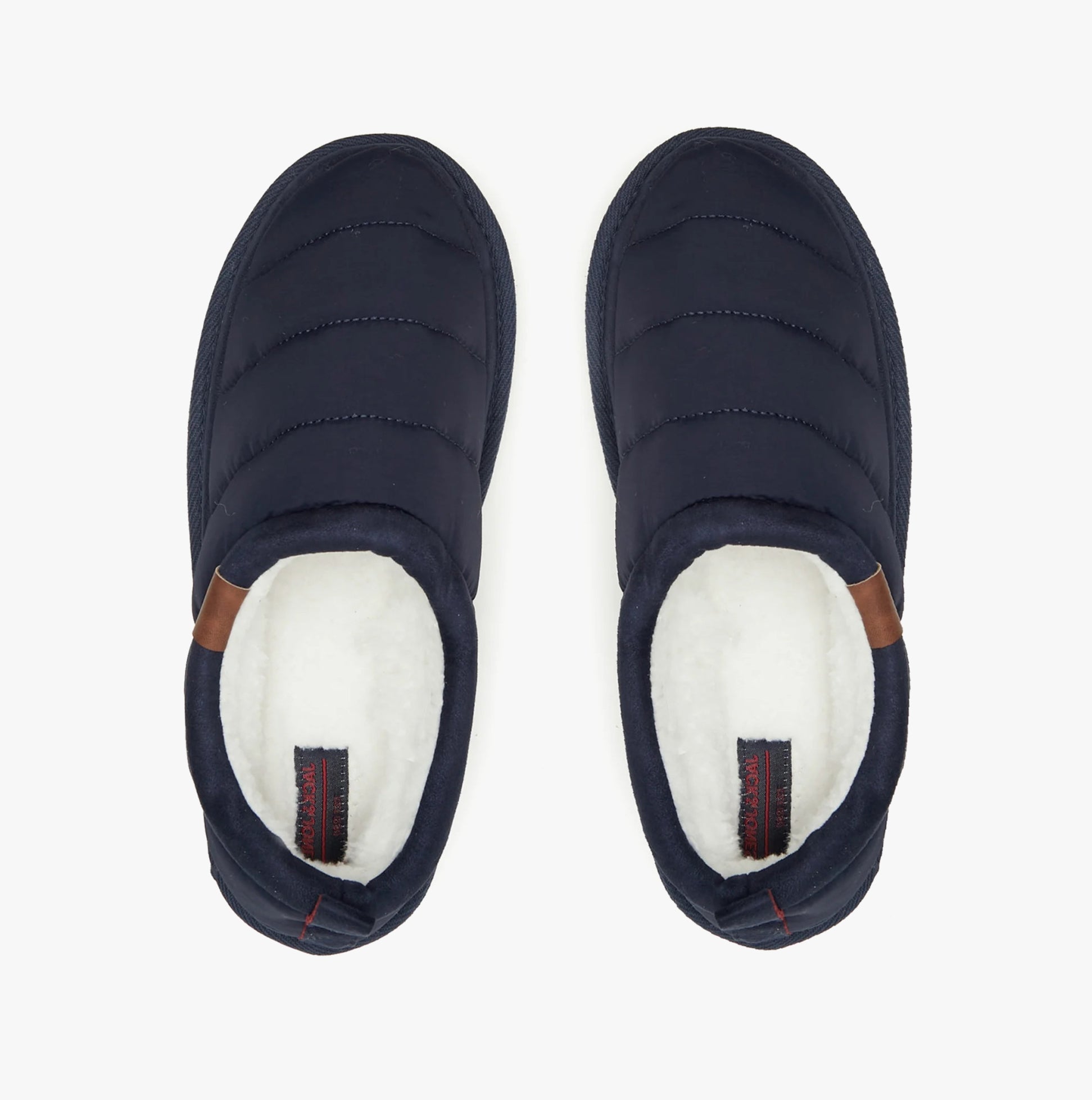 Jack & Jones PUFF MULE Mens Mule Sandals Navy Blazer top view showing plush lining and slip-on style.