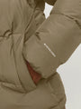 Jack & Jones WORLD Mens Puffer Jacket Elmwood detail view of sleeve with logo