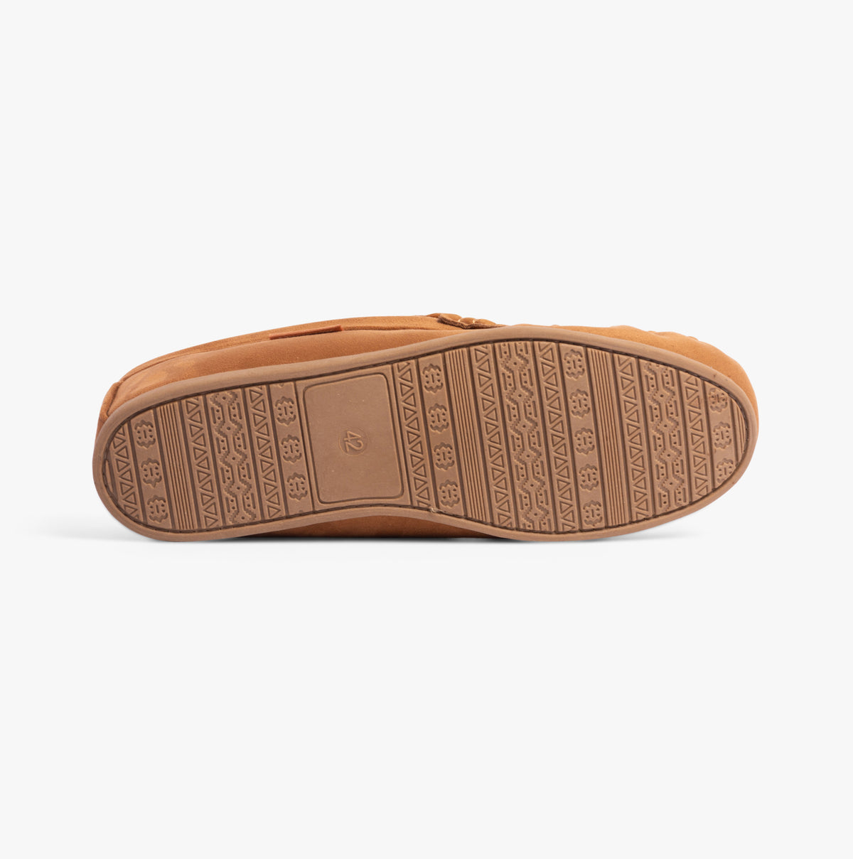 Jack & Jones MARK Mens Slippers Cognac sole view with rubber material and textured pattern.