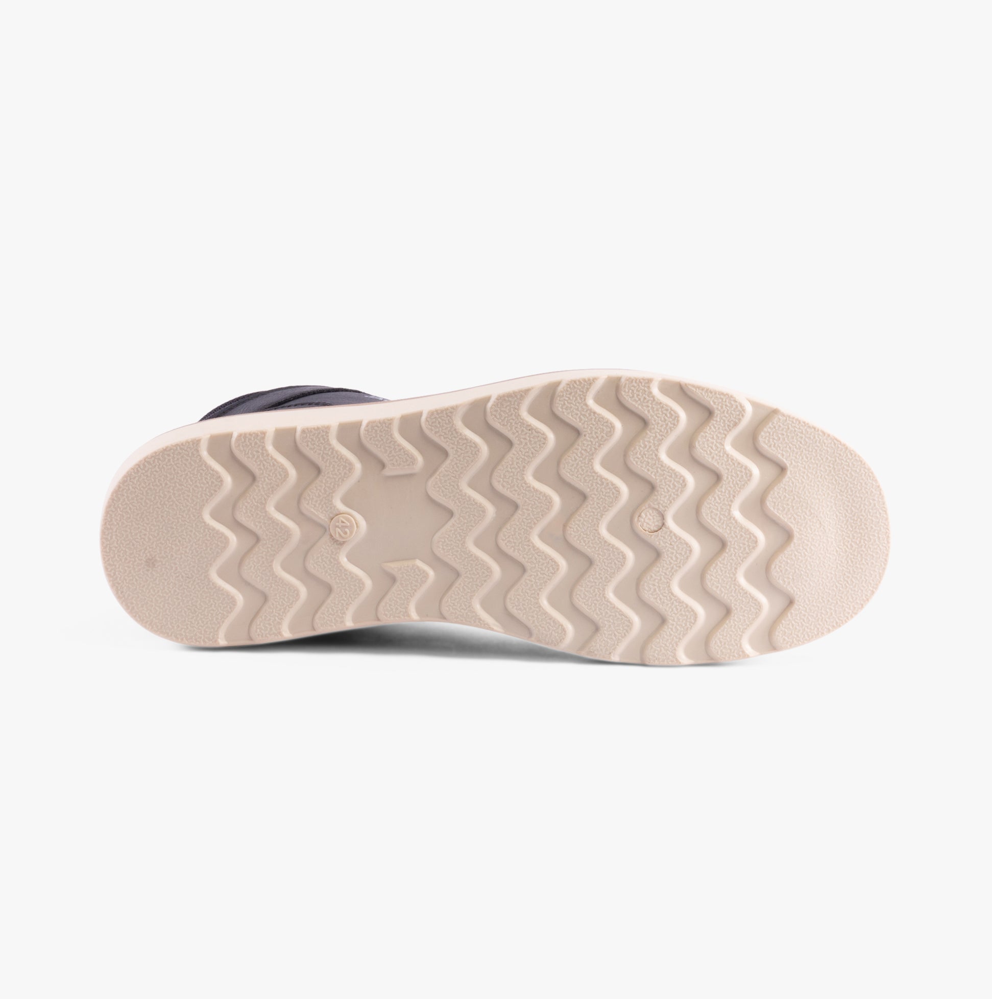 Jack & Jones OHIO PU Mens Boots Anthracite bottom view showing rubber sole design with zigzag pattern.