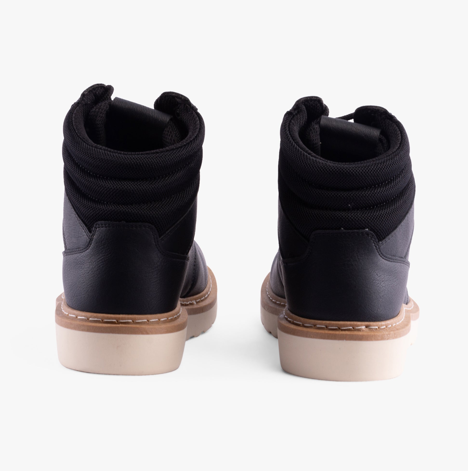 Jack & Jones OHIO PU Mens Boots Anthracite back view showcasing the ankle design and rubber sole.