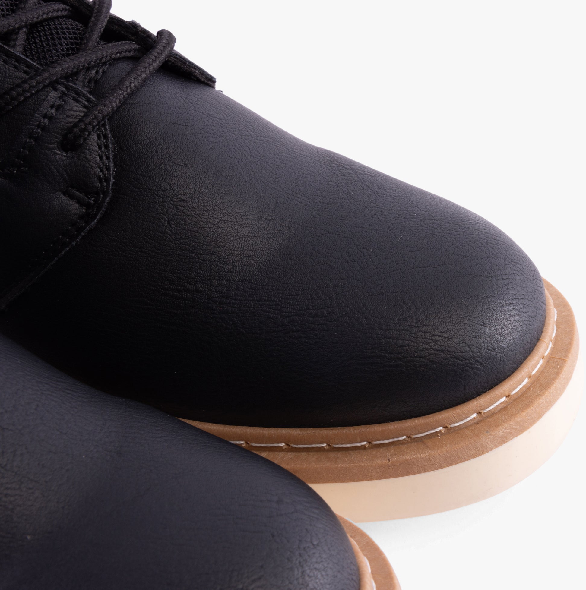 Jack & Jones OHIO PU Mens Boots Anthracite detail view of upper material and toe shape