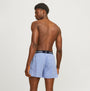 Jack & Jones HECTOR WOVEN Mens 3 Pack Boxer Shorts Navy Blazer back view on model showcasing elasticated waistband.