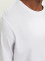 Jack & Jones BASIC TEE Mens Pyjama Set White detail view of fabric and neckline